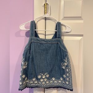 Denim embroidered tank (Anthropologie, 6)